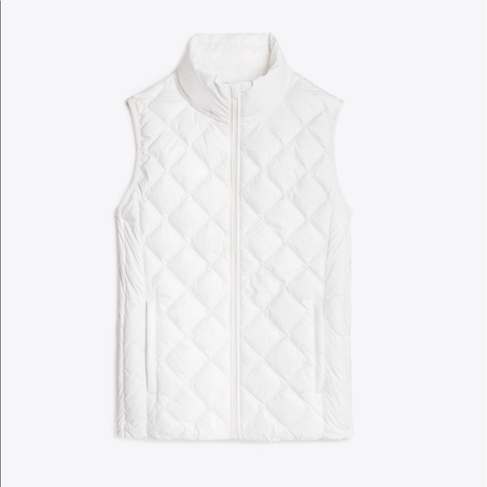 Tory Sport White Down Packable Vest